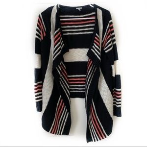 Charlotte Russe Open Flowy Striped Cardigan